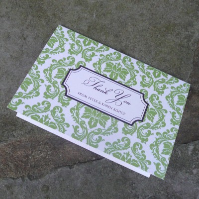 Damask Thank You Card Template