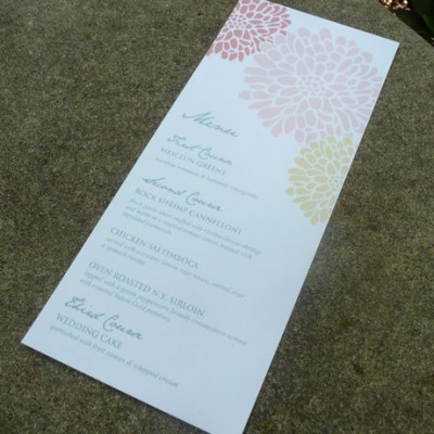 Chrysanthemum Wedding Menu Template Read More