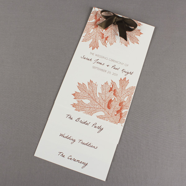 Fall Wedding Program Template Layered Style Download Print