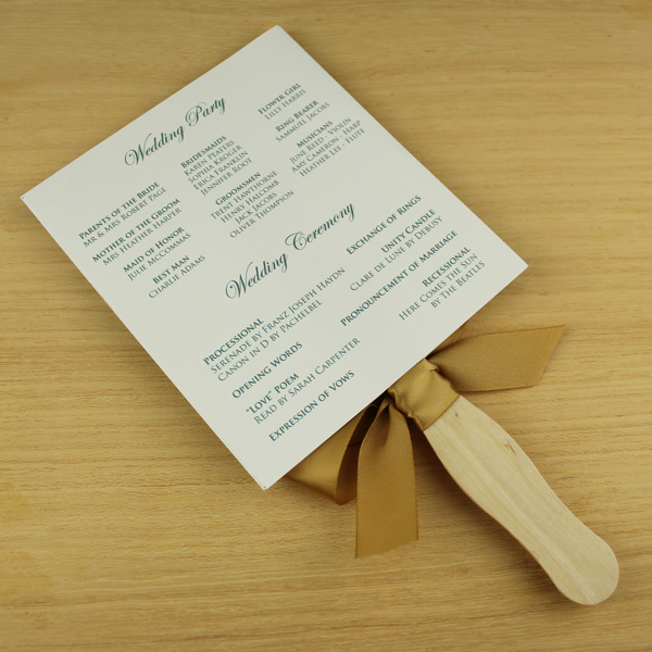 Free Printable Wedding Program Paddle Fan Template Printable