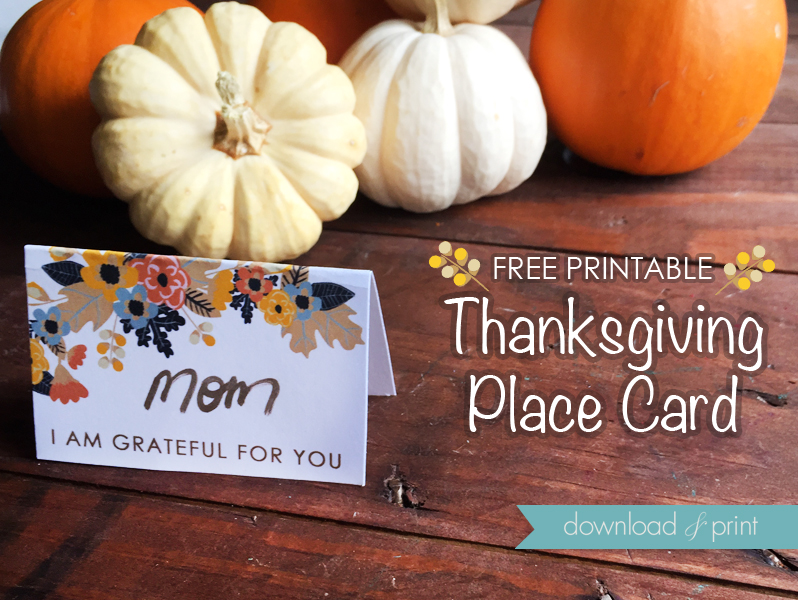 Free Printable Thanksgiving Place Cards Download Print